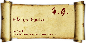 Hága Gyula névjegykártya